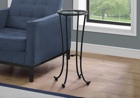 Accent Side Table, Plant Stand, Round, Contemporary & Modern - Black - Furniture Home Direct