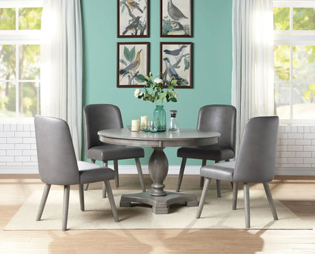 Waylon - 5 Pieces Dining Room Set - Gray / Oak - Furniture Home Direct
