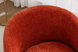 Chenille Fabric Swivel Accent Armchair Barrel Chair With Powder Coating Metal Ring - Furniture Home Direct