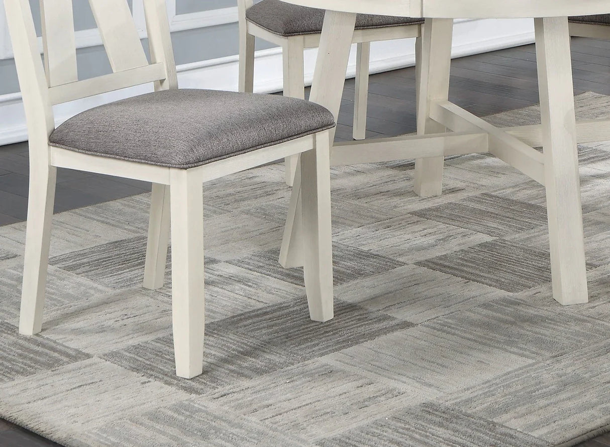 Dining Set Round Table With Chairs Antique White Gray - Furniture Home Direct