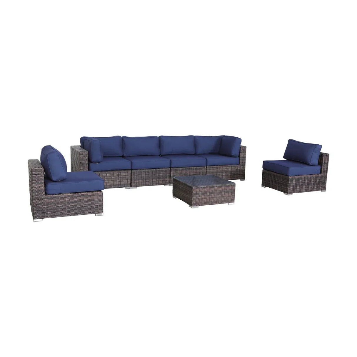 Seating Set With Cushions Handcrafted Wicker Design - Furniture Home Direct