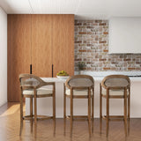 Americana - Mid-Century Modern Cane Back Counter Stool - Furniture Home Direct