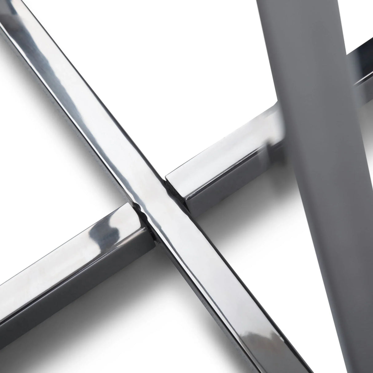 Marsden - Side Table With Polished Stainless Steel Base - White / Silver - Furniture Home Direct