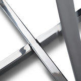 Marsden - Side Table With Polished Stainless Steel Base - White / Silver - Furniture Home Direct