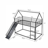 Twin Over Twin House Bunk Bed With Ladder And Slide - Furniture Home Direct