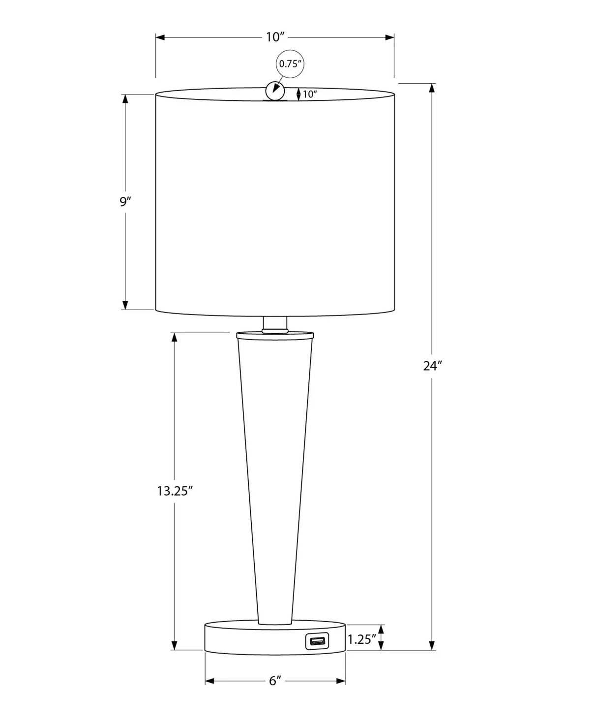 Lighting, Table Lamp, USB Port Included, Contemporary (Set of 2) - Furniture Home Direct