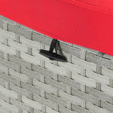 Chaise Lounge Outdoor Set Of 2 Cushioned Rattan Red - Furniture Home Direct