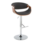 Curvo - Mid Century Modern Adjustable Barstool With Swivel With Straight T Footrest - Furniture Home Direct