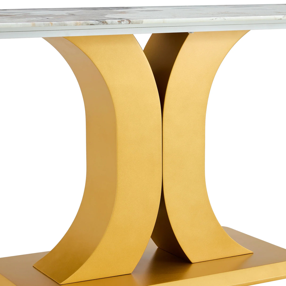 Modern Minimalist Dining With Imitation Marbled Glass Tabletop - Furniture Home Direct