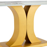 Modern Minimalist Dining With Imitation Marbled Glass Tabletop - Furniture Home Direct