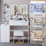 Vanity Desk With Cushioned Stool Mirror Makeup White - Furniture Home Direct