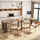 Outdoor Extendable Dining Table Wooden Rustic Brown - Furniture Home Direct