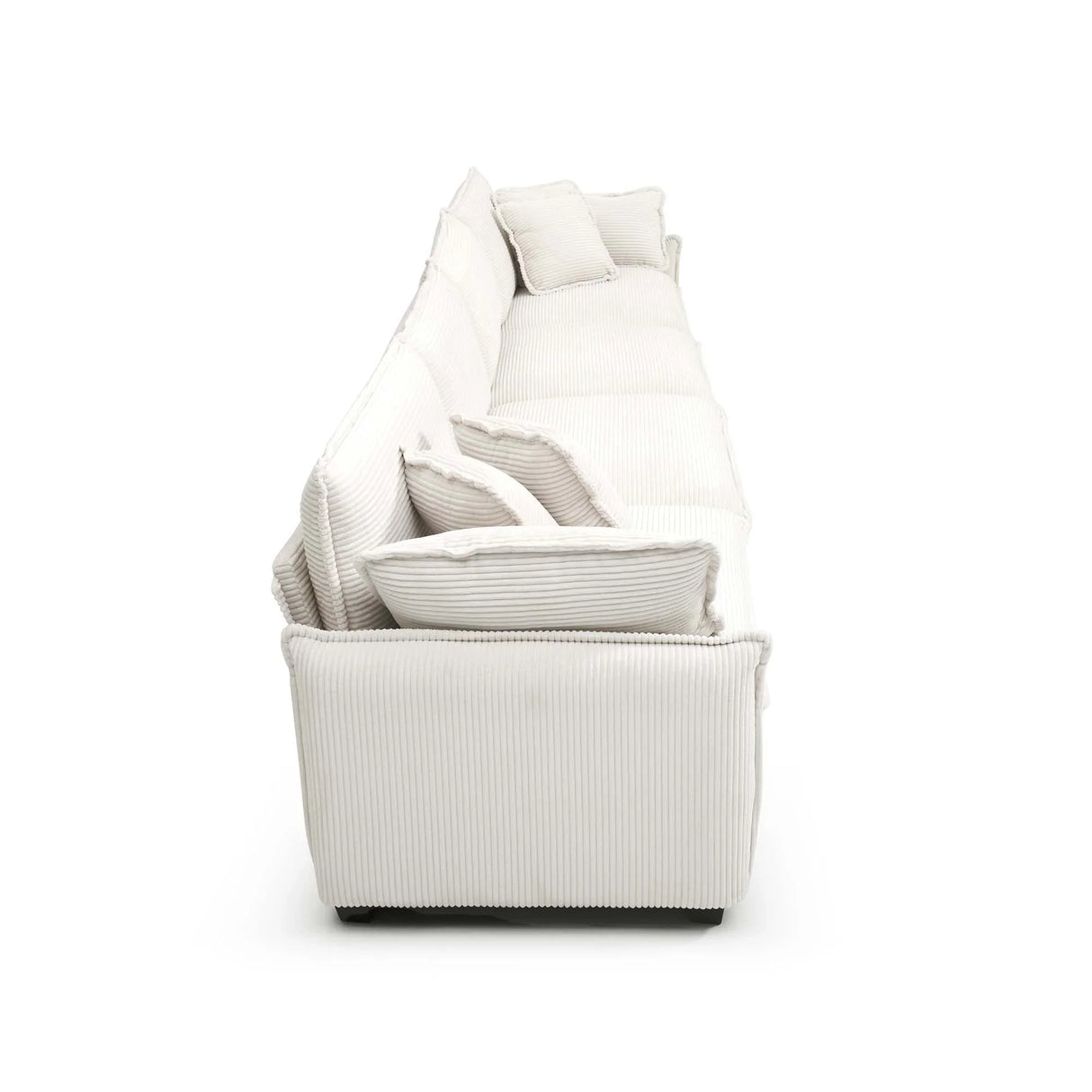 Corduroy 2 Piece Living Room Set - Off White - Furniture Home Direct