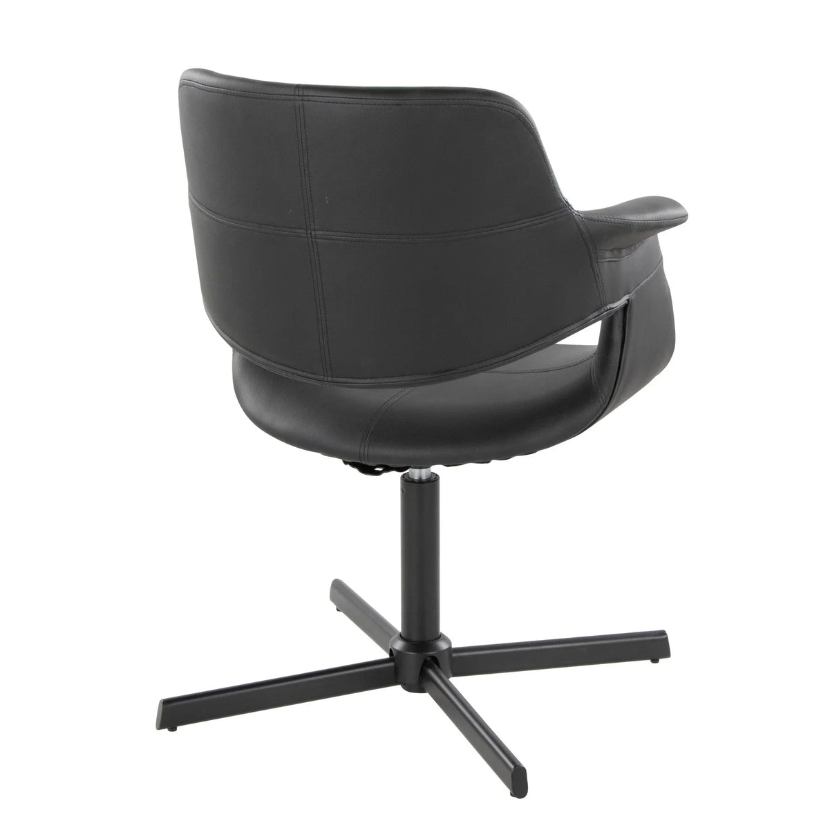 Vintage Flair - Mid-Century Modern Swivel Chair With X - Pedestal - Black - Furniture Home Direct