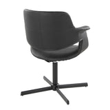 Vintage Flair - Mid-Century Modern Swivel Chair With X - Pedestal - Black - Furniture Home Direct