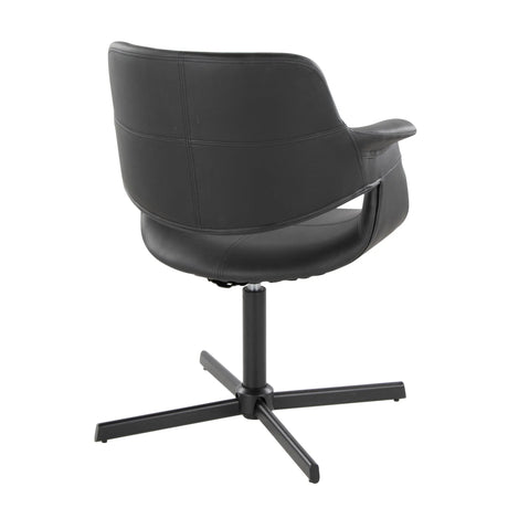 Vintage Flair - Mid-Century Modern Swivel Chair With X - Pedestal - Black - Furniture Home Direct