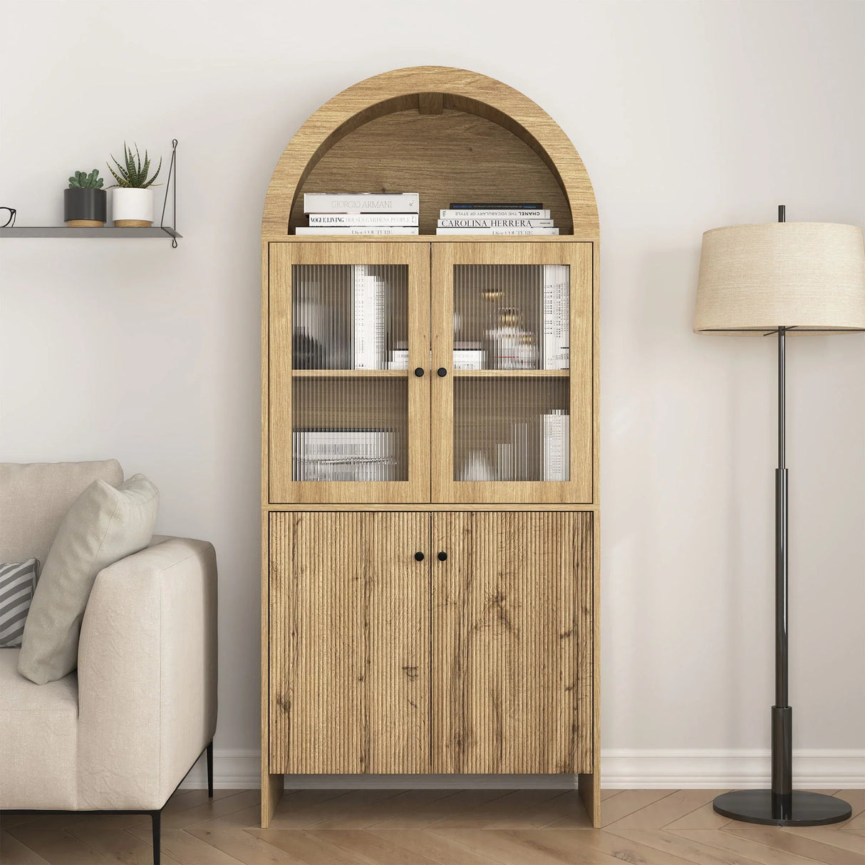 Modern Tech Inspired Dome Cabinet With LED Lighting - Furniture Home Direct
