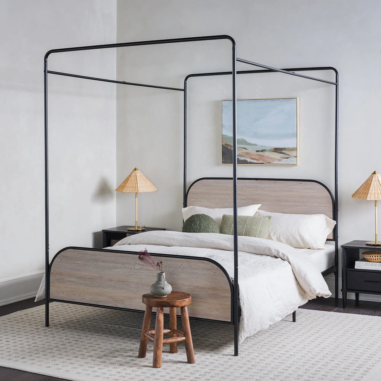 Modern Canopy Bed Frame - Furniture Home Direct