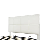 Platform Bed Tufted Upholstered Hydraulic Storage White - Furniture Home Direct