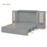 Murphy Wall Bed With Drawer And Rattan Decoration - Furniture Home Direct