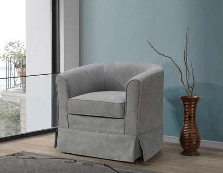 Tucker - Woven Fabric Swivel Barrel Chair - Furniture Home Direct