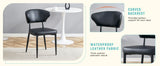 Dining Chairs Set Of 4 Modern PU Leather Metal Legs Black - Furniture Home Direct