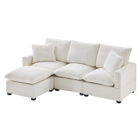 Modern Modular Sofa, 4 Seat Chenille Sectional Couch Set With 2 Pillows Included, Freely Combinable Indoor Funiture For Living Room - Furniture Home Direct