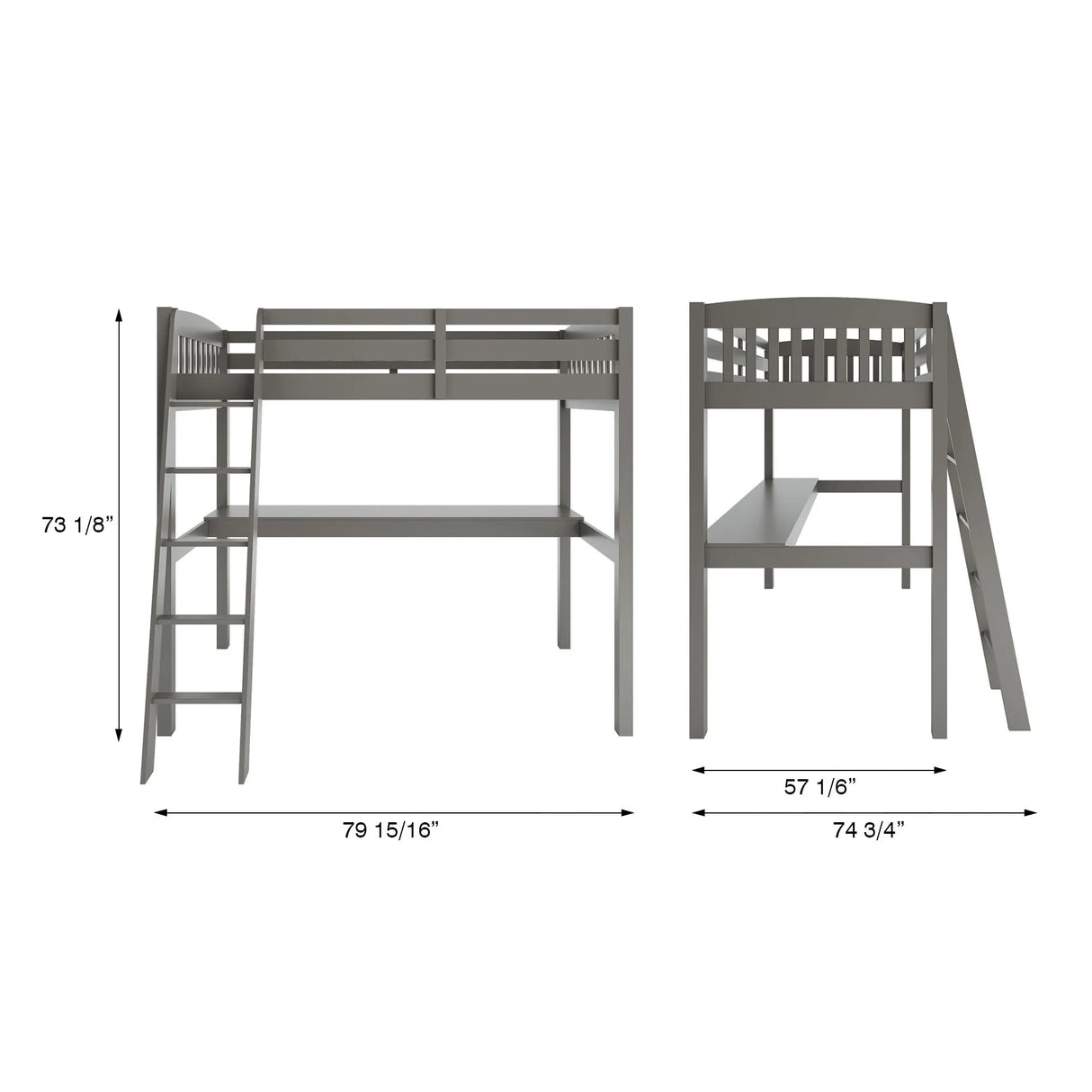 Everest - High Loft Bed With Desk And Storage - Furniture Home Direct
