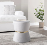 Gemma - Contemporary / Glam Ottoman - Silver / Gold - Furniture Home Direct
