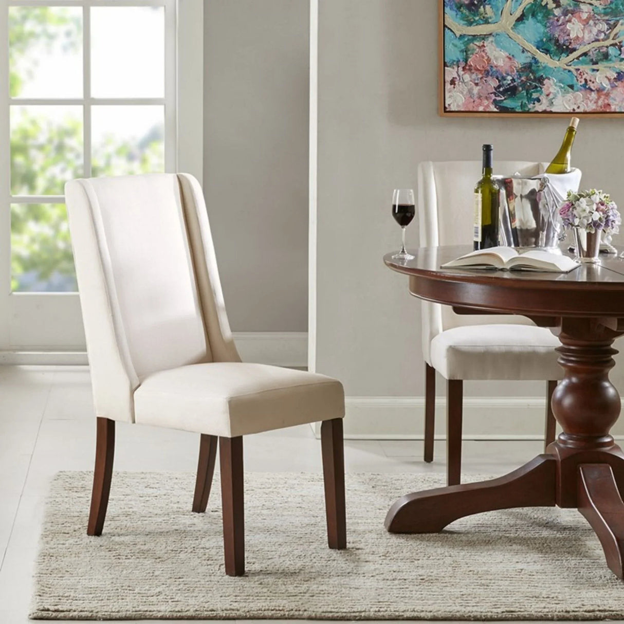 Brody - Wing Parson Dining Chair (Set of 2) - Cream - Furniture Home Direct