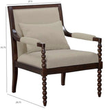 Philippe - Accent Arm Chair With Backrest - Beige / Brown - Furniture Home Direct