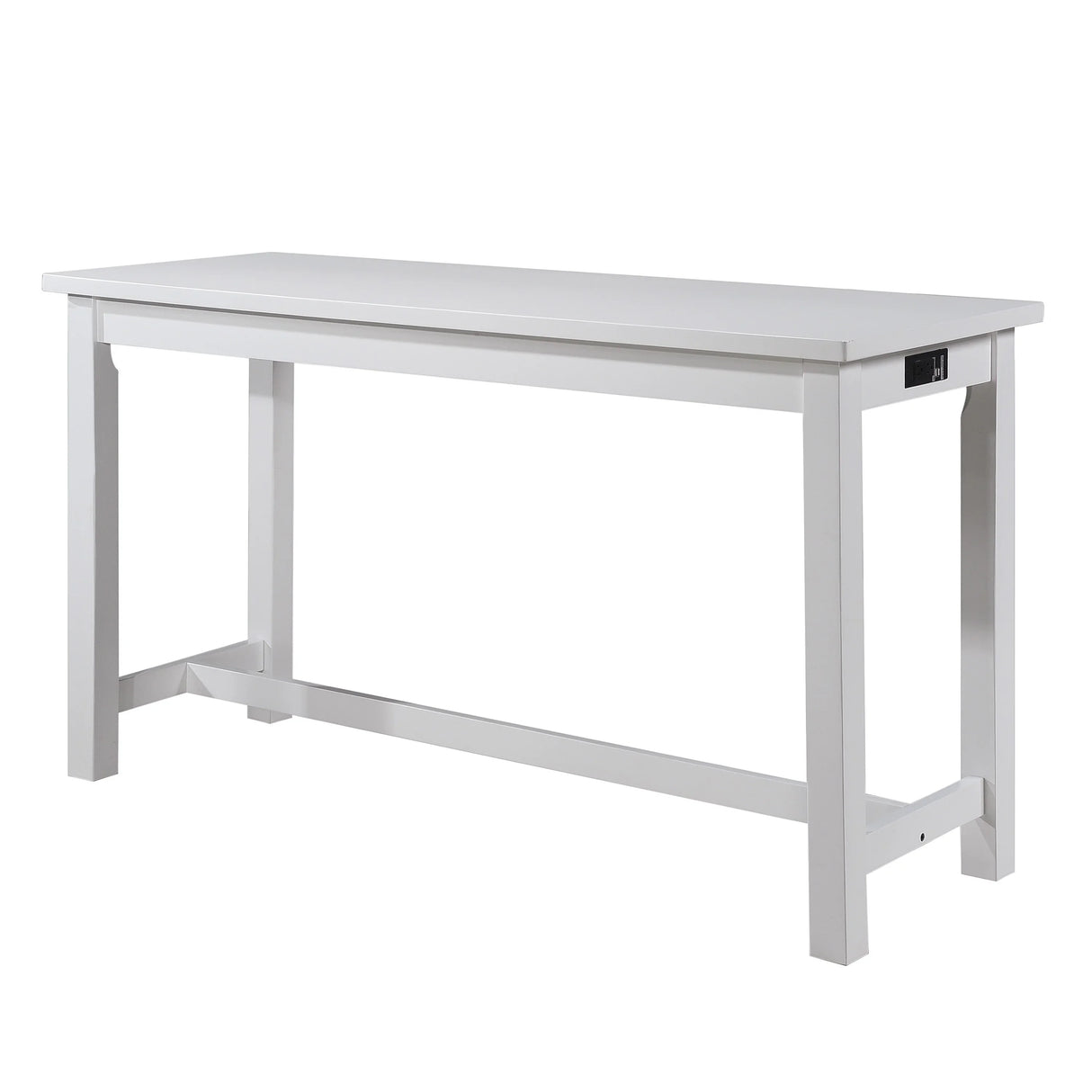 Counter Height Dining Set With USB Ports And Drawer White - Furniture Home Direct