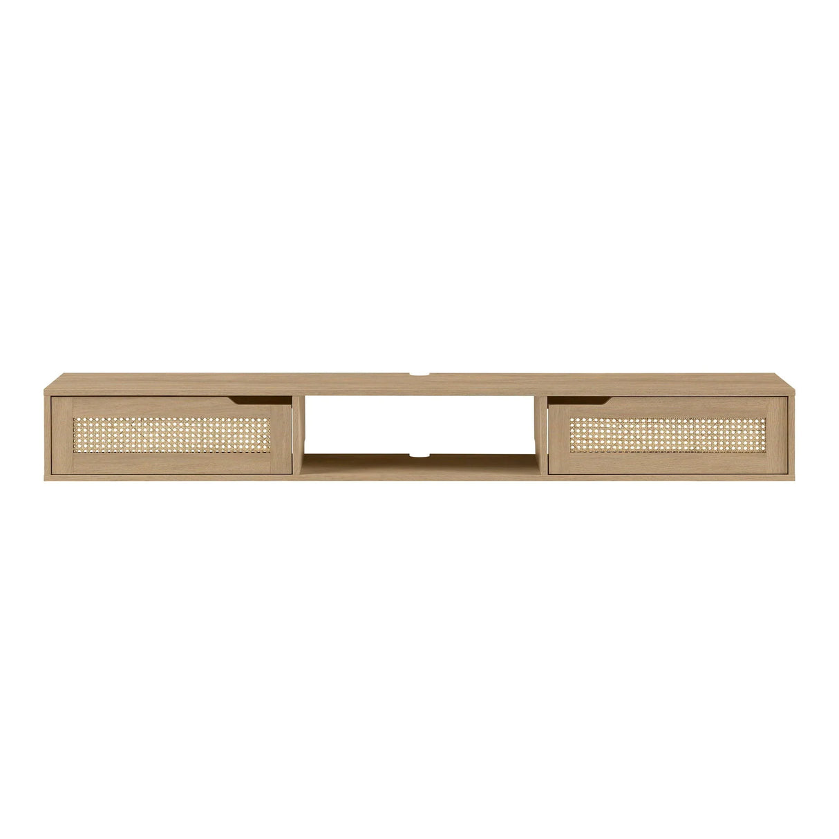 Modern Rattan Door Floating TV Stand For TVs Up To 80" - Furniture Home Direct