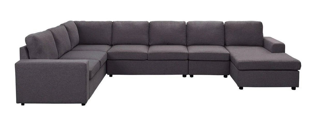 Tifton - Linen 7 Seat Reversible Modular Sectional Sofa Chaise - Furniture Home Direct