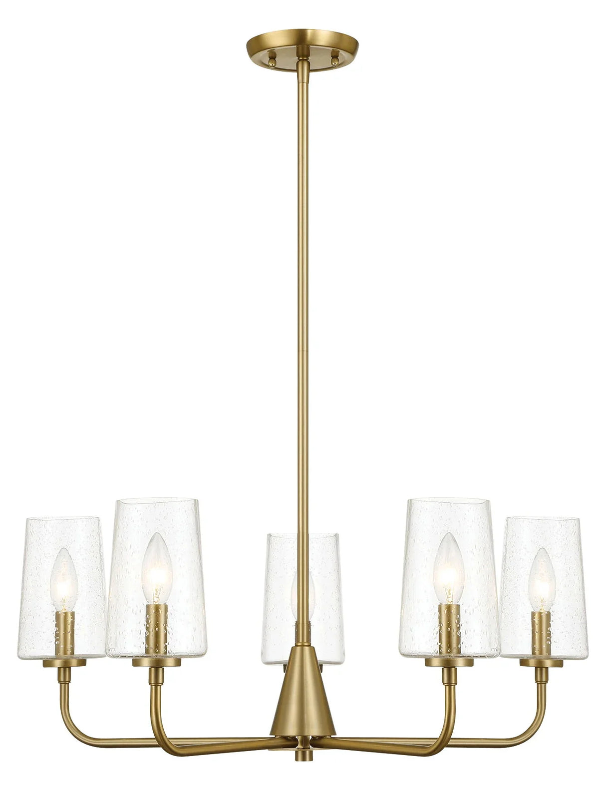 Dazzle - 5 Lights Chandelier With Clear Seeded Satin - Antique Brass / Clear / Gold - Furniture Home Direct