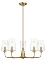 Dazzle - 5 Lights Chandelier With Clear Seeded Satin - Antique Brass / Clear / Gold - Furniture Home Direct