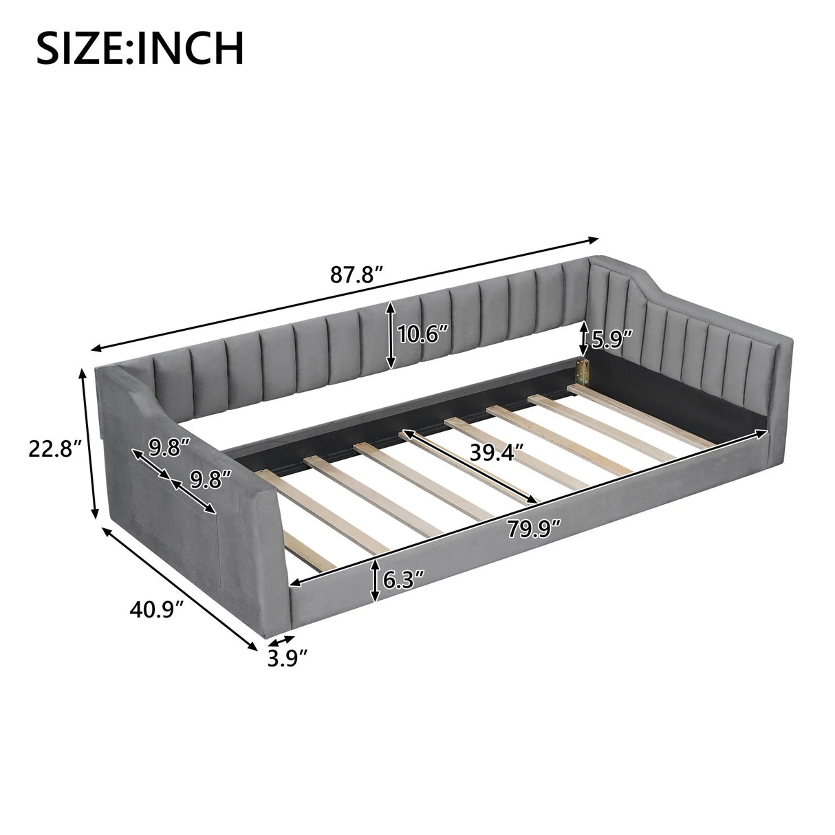 Daybed With Side Storage Pocket - Furniture Home Direct