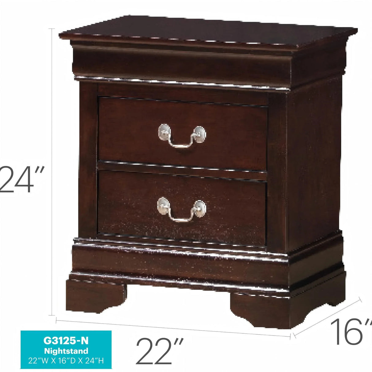 Louis Phillipe - Nightstand - Wood - Furniture Home Direct