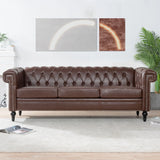 Traditional Square Arm Removable Cushion 3 Seater Sofa - Furniture Home Direct