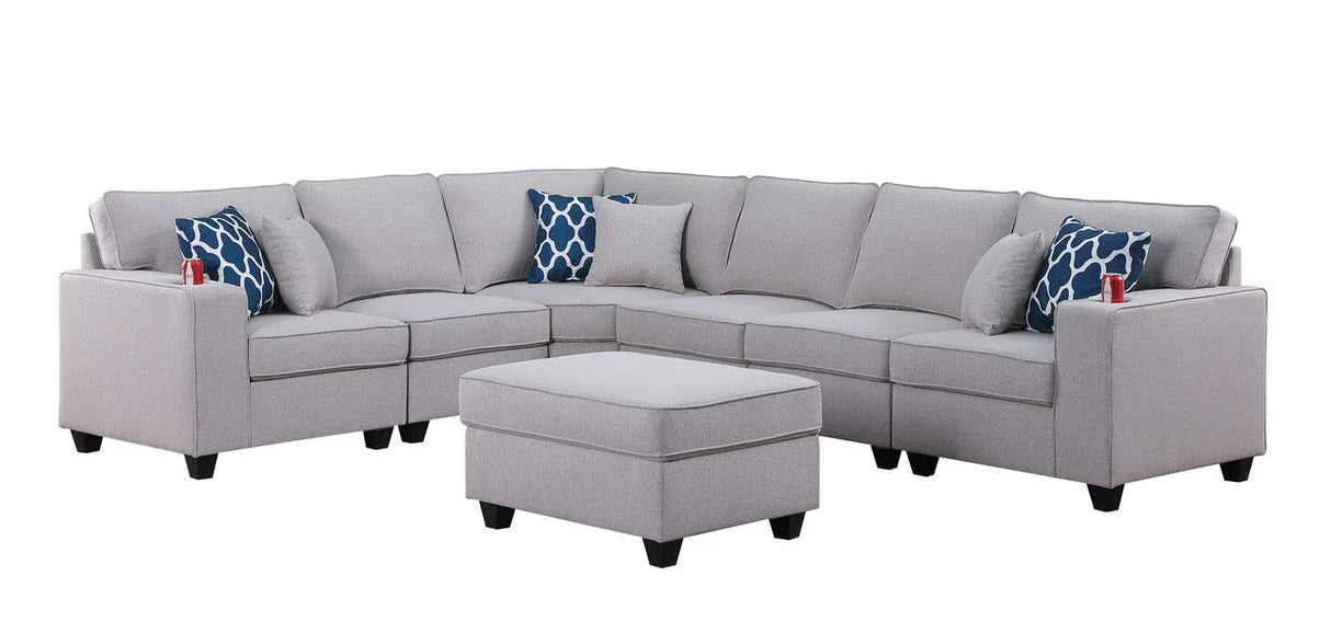 Cooper - Comfort Sectional Sofa With Ottomans And Cupholder - Furniture Home Direct