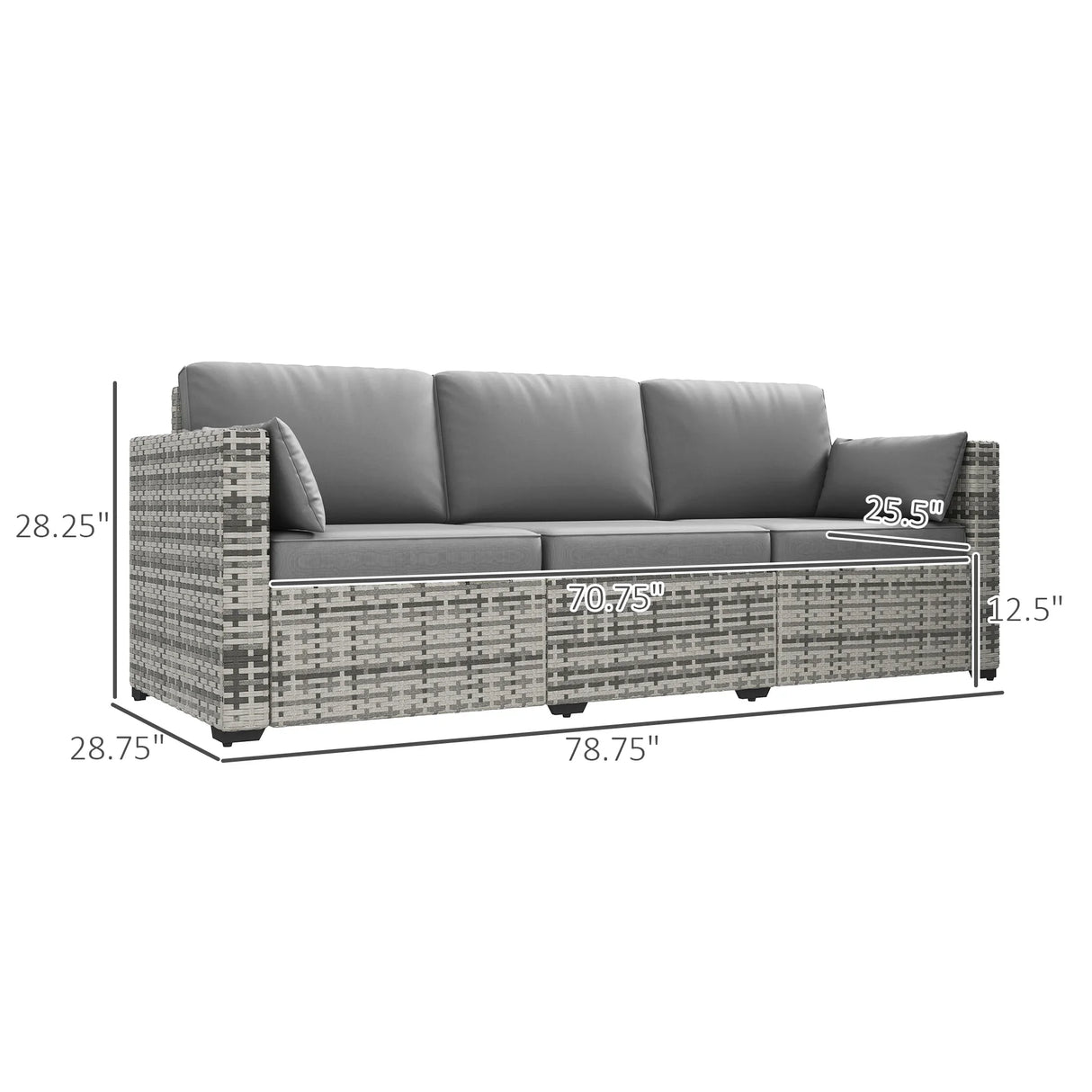Wicker Outdoor Sofa - Gray - Furniture Home Direct