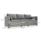 Wicker Outdoor Sofa - Gray - Furniture Home Direct
