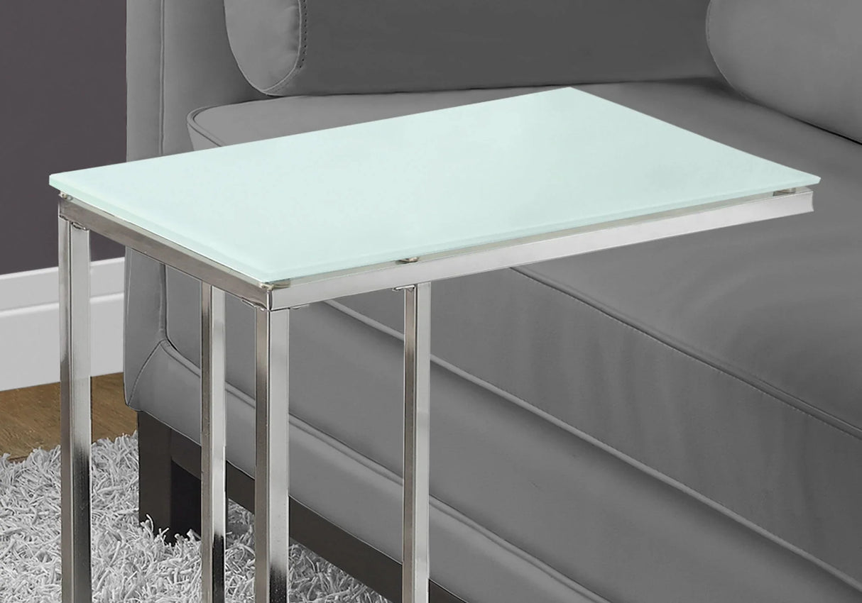Accent Table, C - Shaped, Tempered Glass, Stylish Design Contemporary & Modern - Furniture Home Direct