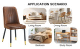 Set Of 8 Brown Faux Suede Velvet Dining Chair Set - Brown - Furniture Home Direct