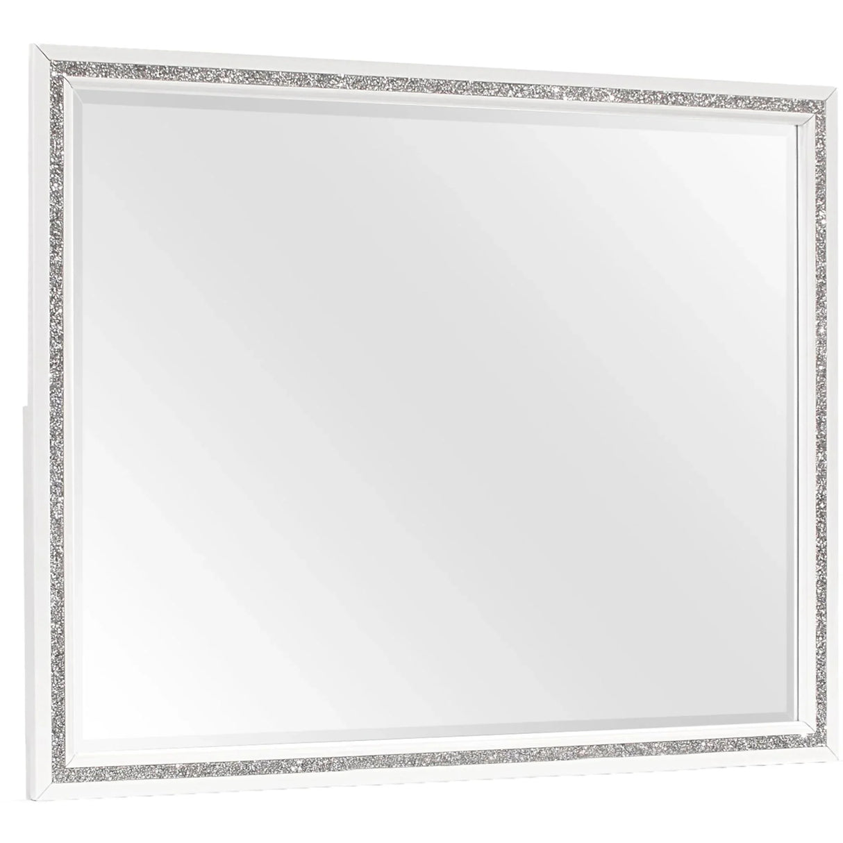 Almera - Glitter Mirror - White - Furniture Home Direct