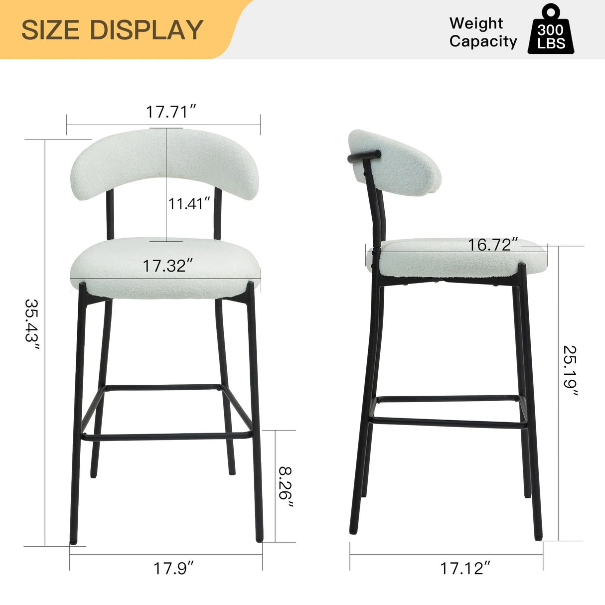 Counter Height Bar Stools With Powder Coating Base And Footrest - Furniture Home Direct