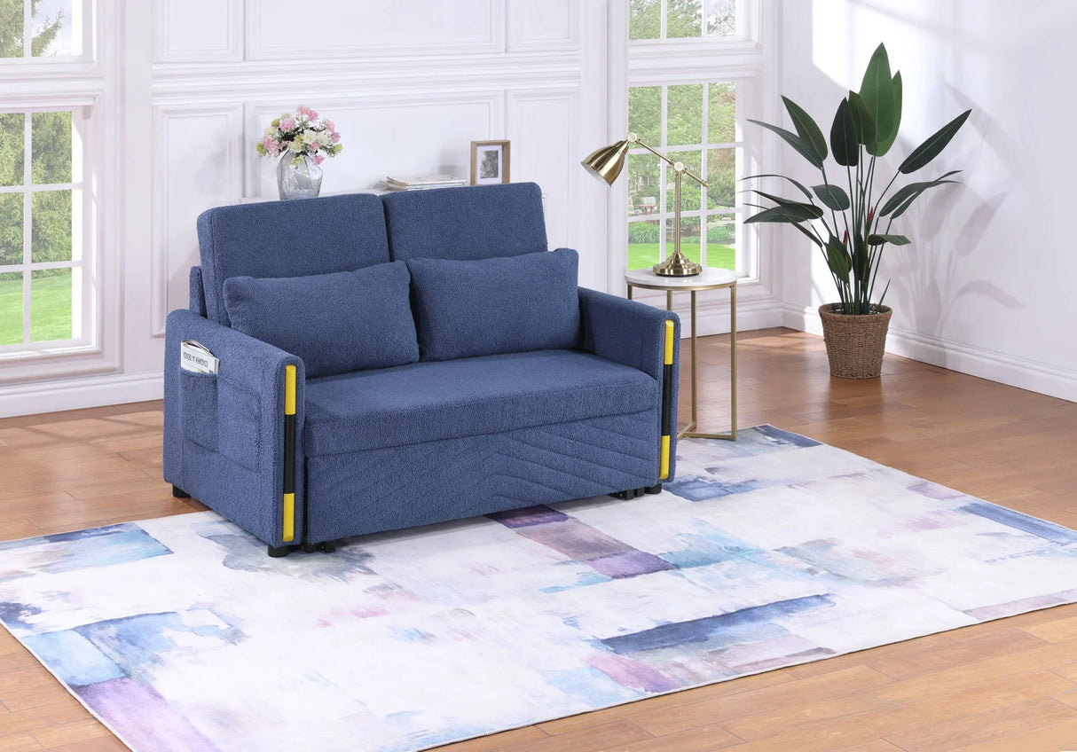 Percy - Teddy Velvet Sleeper Loveseat With Dual-Pull Sleeper Design - Furniture Home Direct