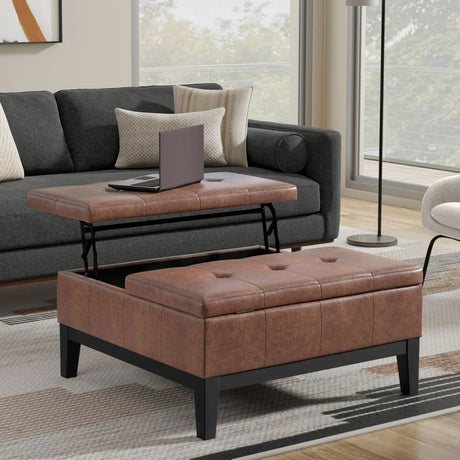 Dover - Multifunctional Lift Top Coffee Table Storage Ottoman - Furniture Home Direct