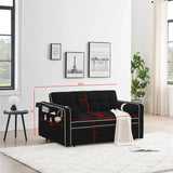 Modern Convertible Sleeper Sofa Couch With Pull Out Bed With Pillows & Side Pockets For Small Space, Living Room - Furniture Home Direct