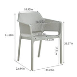 3 Piece Plastic Arm Chair Bistro Grs Premium Ocean Plastic - Furniture Home Direct
